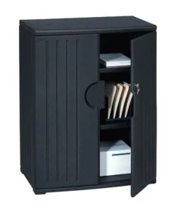Iceberg Storage Cabinet, 2-Shelf, 36"x22"x46", Black