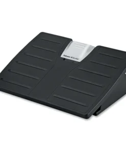 Fellowes FOOTREST, ADJ, W/MICR, BK/SR