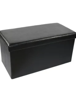 Achim Importing Achim OTFL30BK02 30 x 15 x 15 in. Collapsible Storage Ottoman; Black