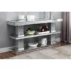ACME 90462 2 Piece Noralie Console Table; Mirrored & Faux Diamonds - 34 x 63 x 17 in.
