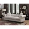 Sekkusu Furniture Juliet Collection Linen Fabric Tufted Chesterfield Sofa - Beige