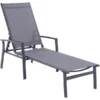 Hanover NAPLESCHS-GRY Aluminum Adjustable Outdoor Chaise Lounge Gray