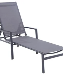 Hanover NAPLESCHS-GRY Aluminum Adjustable Outdoor Chaise Lounge Gray