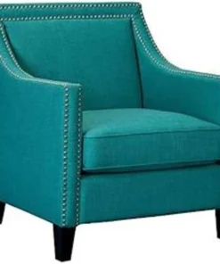 Mr Bar B Q Products Llc CMF 981704-TEAL Bridgehampton Accent Chair with Nail Trim Teal - 29 x 31 x 35.5 in.