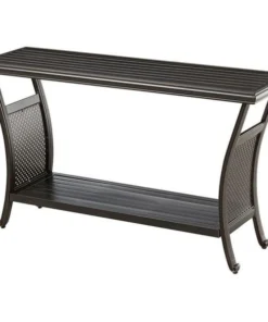 Hanover TRADCONTBL 50 in. Traditions Slat-top Outdoor Console Table; Brown
