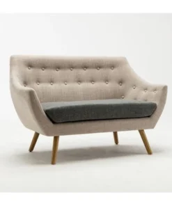 Boraam 84218 Kara Loveseat Seat - Light & Dark Gray