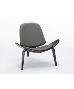 Boraam 98369 Shell Side Chair; Dark Walnut & Gray
