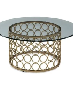 Bassett Miror Co Inc Bassett Mirror T2789-120B-TEC Carnaby Round Cocktail Table