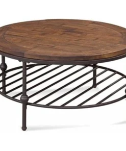 Bassett Miror Co Inc Bassett Mirror 3194-120EC Belgian Luxe Emery Round Cocktail Table; 36 x 18 x 36 in.