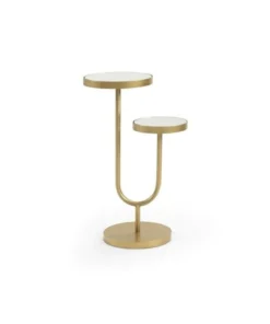 Bassett 5380-LR-223 High-Low Scatter Accent Table; Gold - 10 x 24 in.