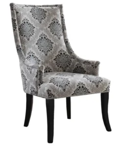 Best Master Furniture 606 Adelmo Natural with Floral Pattern Living Room Accent Chair