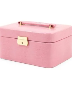 Bey Berk International Bey-Berk International BB534PNK Lizard Debossed Leather Jewelry Box - Pink