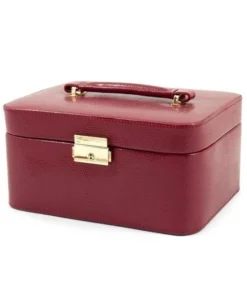 Bey Berk International Bey-Berk International BB534RED Red Lizard Leather Jewelry Box for 3 Watches