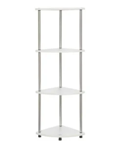 Convenience Concepts 111075W Designs 2 Go 4 Tier Corner Shelf