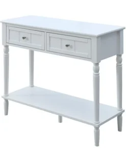 Convenience Concepts 6050419W French Country Two Drawer Hall Table - White