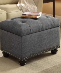 Convenience Concepts 163010FGY Designs-4-Comfort 5th Avenue Storage Ottoman; Gray