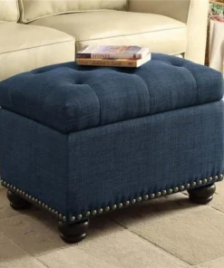 Convenience Concepts 163010FBE 18.25 x 19 x 24.75 in. Designs-4-Comfort 5th Avenue Storage Ottoman; Blue