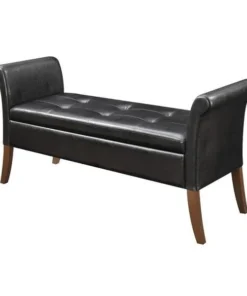Convenience Concepts 143634BL Designs 4 Comfort Ottoman Storage Bedroom Bench; Black
