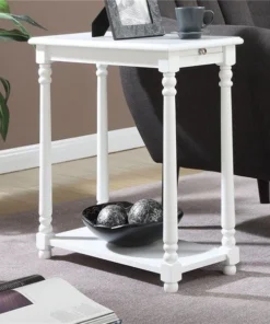 Highboy French Country Regent End Table; White