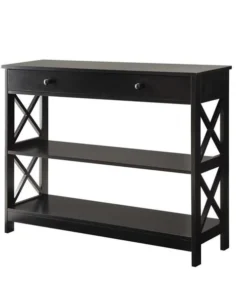 Convenience Concepts 203295BL Oxford 1 Drawer Console Table; Black
