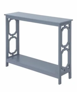 Convenience Concepts 203230GY Omega Console Table - Broad Top Panel and Bottom Shelf