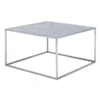 Convenience Concepts 413482S Gold Coast Faux Marble Coffee Table; Faux Marble & Silver - 18.25 x 33 x 33 in.