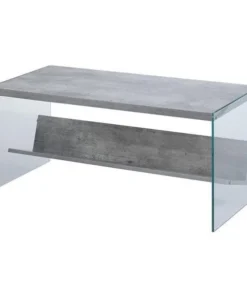 Convenience Concepts 131557C1 Soho Coffee Table in Faux Birch; Glass