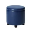 Convenience Concepts 163523BE Comfort Round Accent Storage Ottoman in Blue