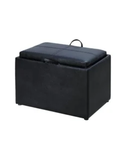 Convenience Concepts 143523BL Designs 4Comfort Accent Storage Ottoman; Black