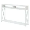 Convenience Concepts 161889WFW Tucson Deluxe 2 Tier Console Table; White