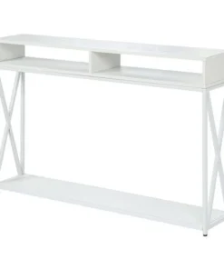 Convenience Concepts 161889WFW Tucson Deluxe 2 Tier Console Table; White