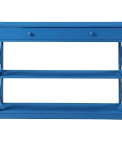 Convenience Concepts 203295BE One Drawer Oxford Console Table; Blue