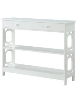 Convenience Concepts 203289W One Drawer Omega Console Table; White