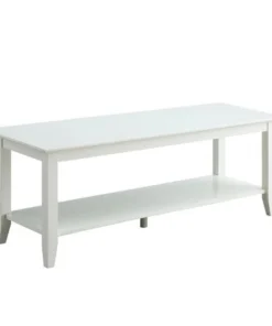 Convenience Concepts 7104088W American Heritage Coffee Table with Shelf - White