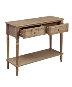Convenience Concepts 6050419DFTWF French Country Two Drawer Hall Table; Driftwood - 35.75 x 13.75 x 29.5 in.