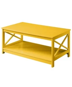 Convenience Concepts 203082Y Oxford Coffee Table; Yellow - 17.75 x 21.75 x 39.5 in.