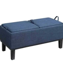 Convenience Concepts 143900FBE Designs4Comfort Brentwood Storage Ottoman; Blue Fabric - 17 x 17 x 35 in.