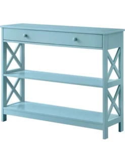 Convenience Concepts 203295SF Oxford 1 Drawer Console Table; Sea Foam - 31.5 x 12 x 39.5 in.