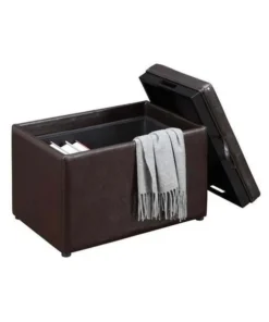 Convenience Concepts 143523ES Designs4Comfort Accent Storage Ottoman; Espresso - 15.75 x 15.75 x 23 in.