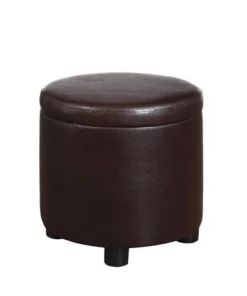 Convenience Concepts 163523ES Designs4Comfort Round Accent Storage Ottoman; Espresso - 16 x 15.75 x 15.75 in.