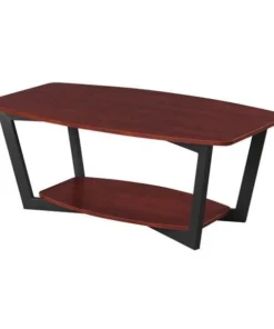 Convenience Concepts 111282CH Graystone Coffee Table; Cherry & Black Frame - 47.25 x 18 x 23.75 in.