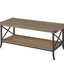 Convenience Concepts 111882DFTW Brookline Coffee Table; Driftwood & Brown Frame - 42 x 17.75 x 17.75 in.