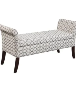 Convenience Concepts 143634FRB Designs4Comfort Garbo Storage Bench - Ribbon Pattern - 25.25 x 51.75 x 17 in.