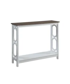 Convenience Concepts 203230WDFTW Omega Console Table; Driftwood Top & White Frame - 39.5 x 12 x 31.5 in.