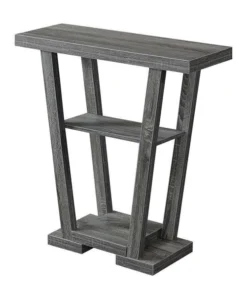 Convenience Concepts 121399WGY Newport V Console Table; Weathered Gray - 31.5 x 11.5 x 34 in.