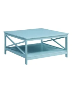 Convenience Concepts 203363SF Oxford 36 in. Square Coffee Table; Sea Foam - 35.5 x 35.5 x 17.75 in.