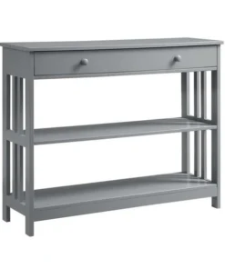 Convenience Concepts 203395GY Mission 1 Drawer Console Table; Gray - 39.5 x 12 x 31.5 in.