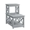 Convenience Concepts 203040GY Oxford 2 Step Chairside End Table; Gray - 14 x 23.75 x 23.75 in.