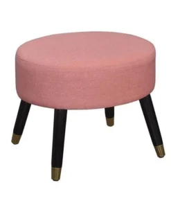 Convenience Concepts 161655FCA Designs4Comfort Mid Century Ottoman Stool; Coral Linen