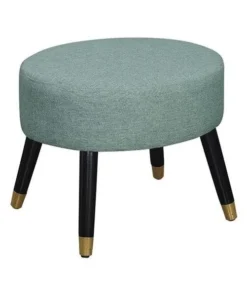 Convenience Concepts 161655FLGN Designs4Comfort Mid Century Ottoman Stool; Green Linen